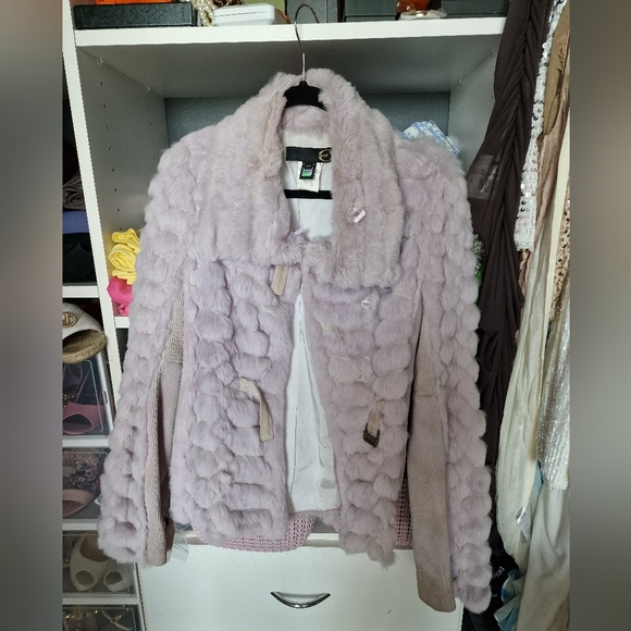 Roberto Cavalli / Just Cavalli real fur and leather jacket size 40/ medium - Picture 7 of 14